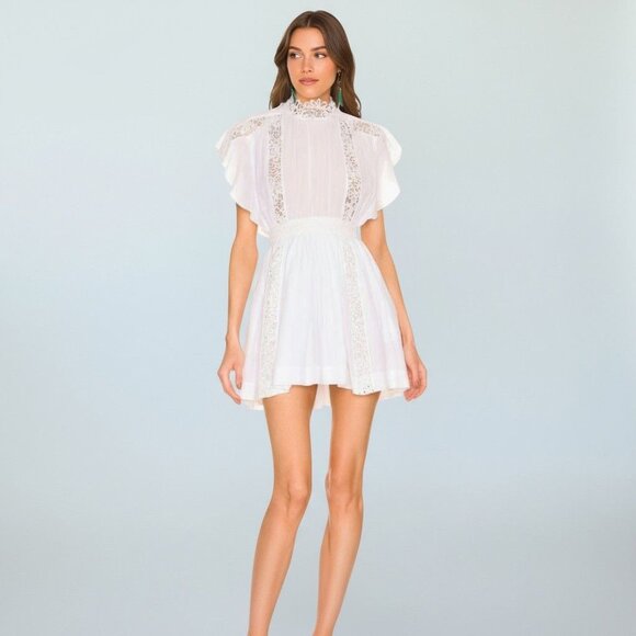 Isabel Marant Etoile Gisele White Lace Mini Dress - Size 8 - Picture 1 of 14